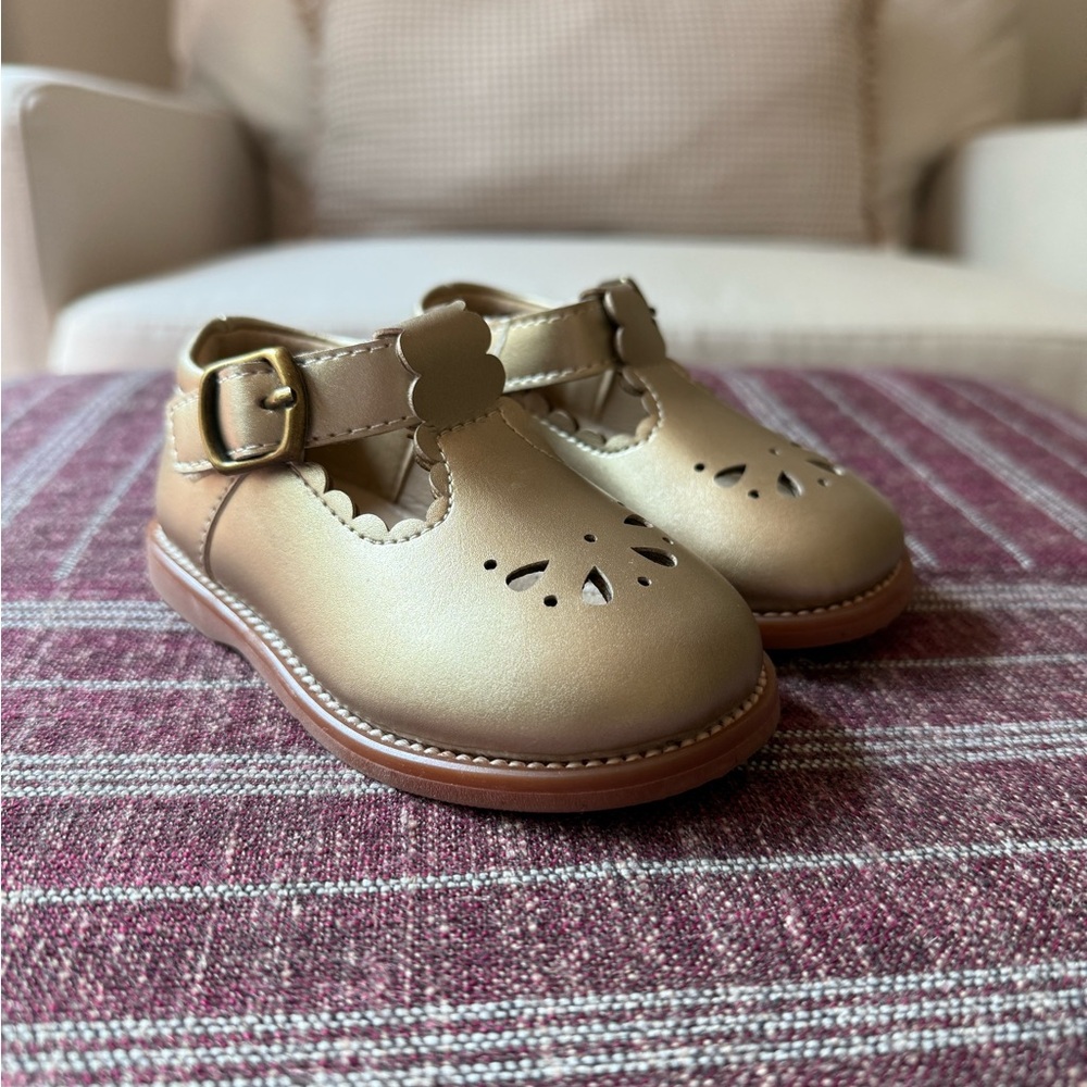 Gold Mary Jane Kid Shoes